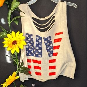 NY light flowy crop top